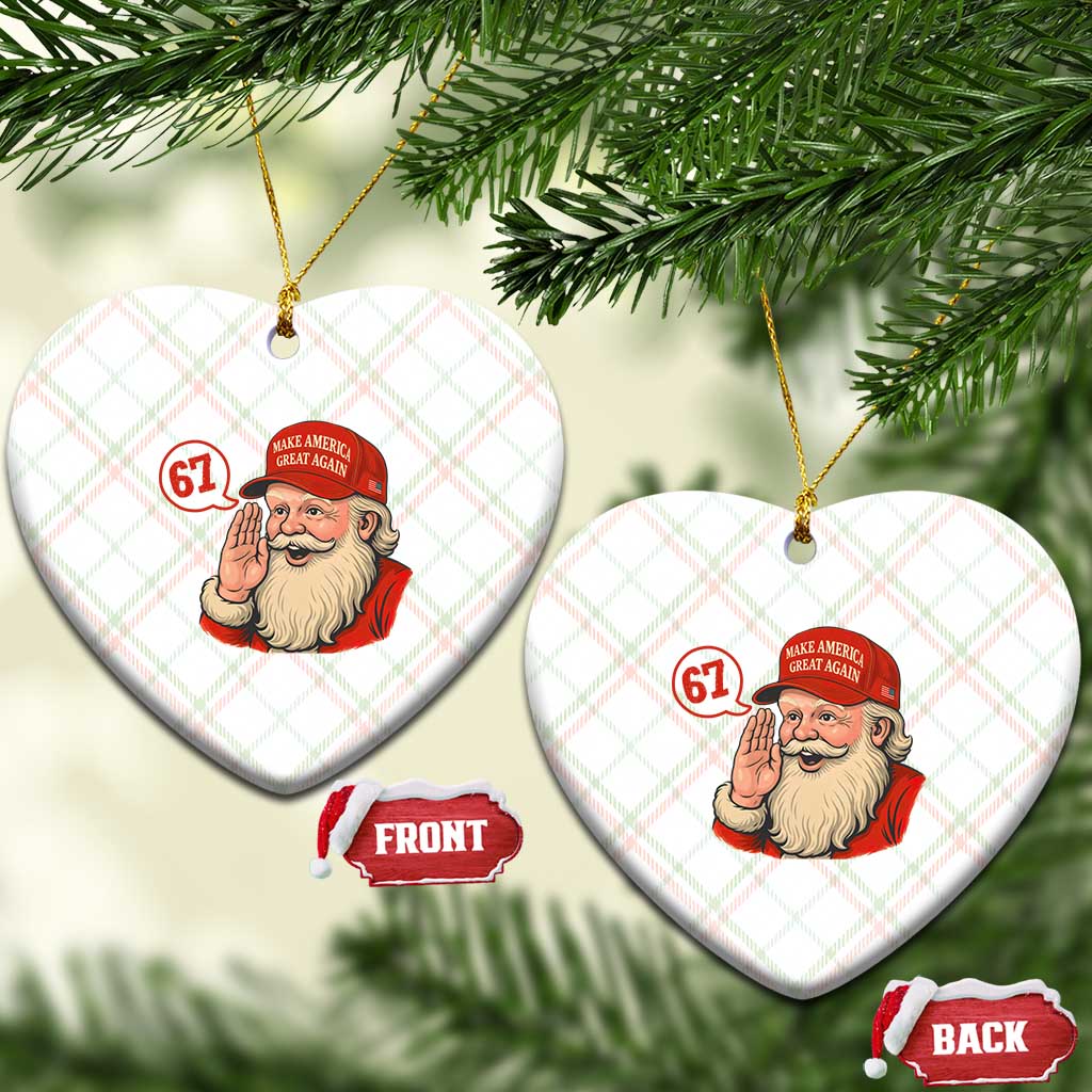 67 Six Seven Xmas Ceramic Ornament Santa MAGA Hat Xmas - Wonder Print Shop