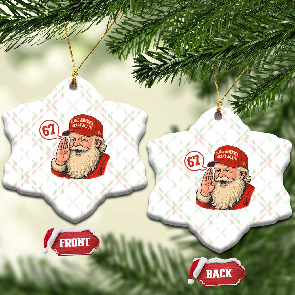 67 Six Seven Xmas Ceramic Ornament Santa MAGA Hat Xmas - Wonder Print Shop