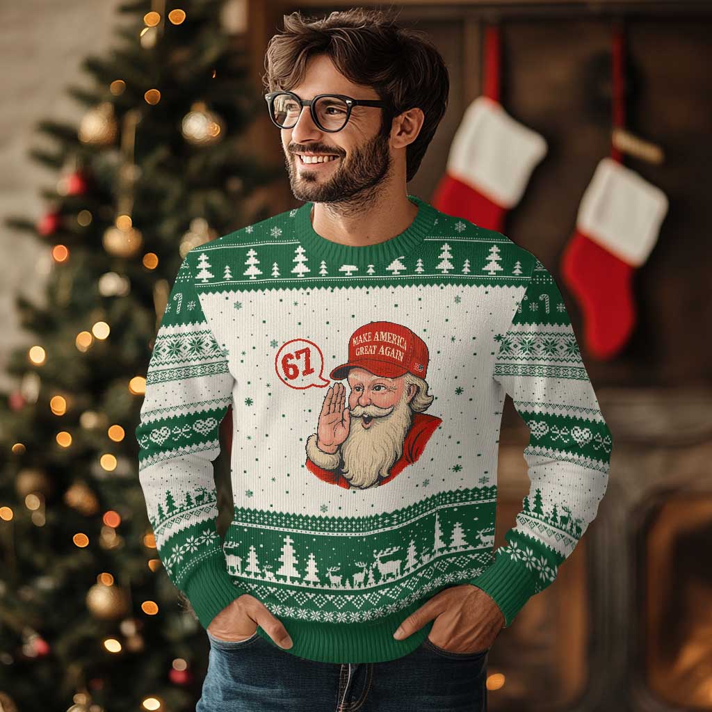 67 Six Seven Xmas Ugly Christmas Sweater Santa MAGA Hat Xmas - Wonder Print Shop