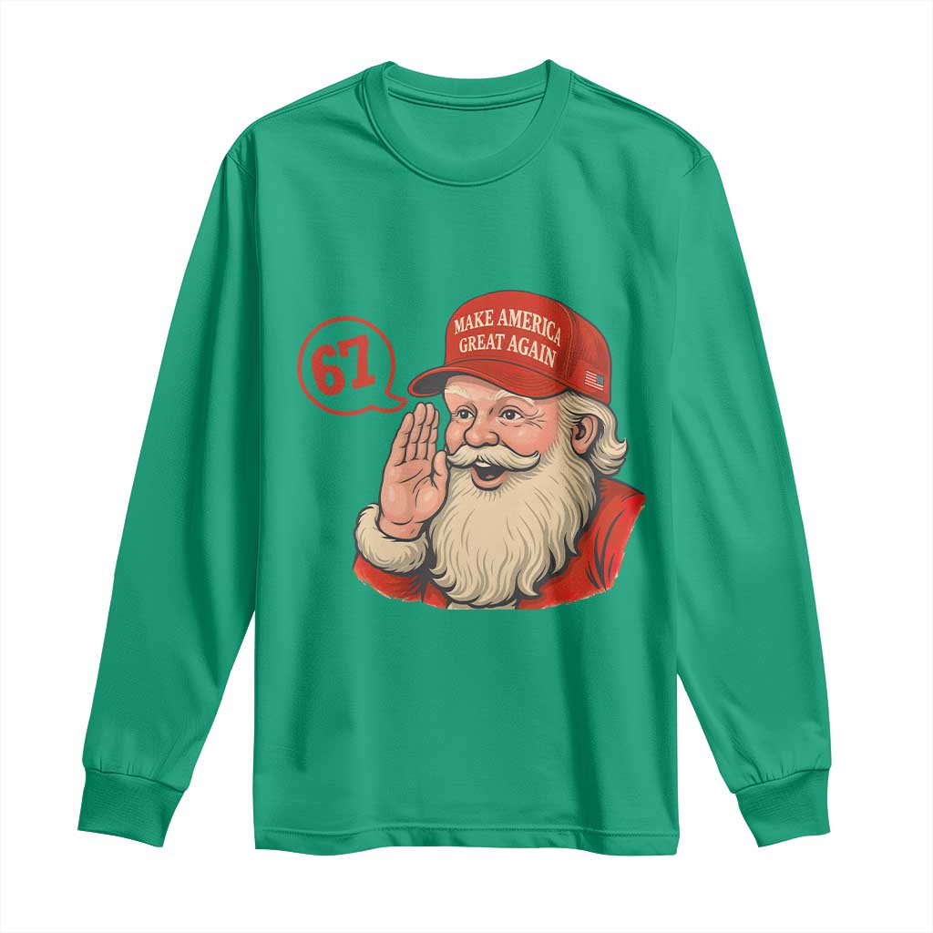 67 Six Seven Christmas Long Sleeve Shirt Santa MAGA Hat Xmas - Wonder Print Shop