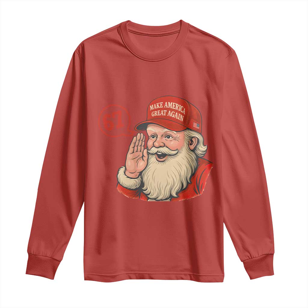 67 Six Seven Christmas Long Sleeve Shirt Santa MAGA Hat Xmas - Wonder Print Shop
