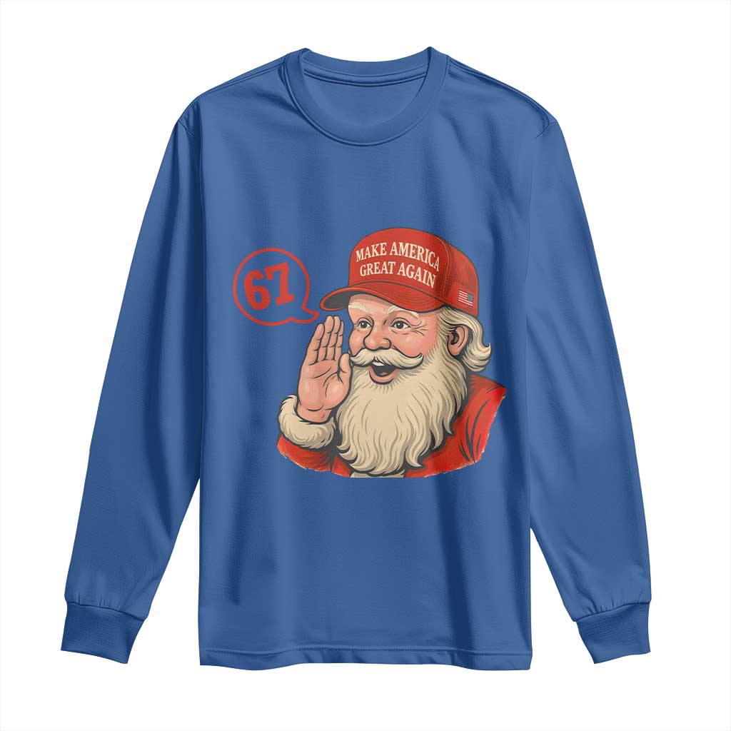 67 Six Seven Christmas Long Sleeve Shirt Santa MAGA Hat Xmas - Wonder Print Shop