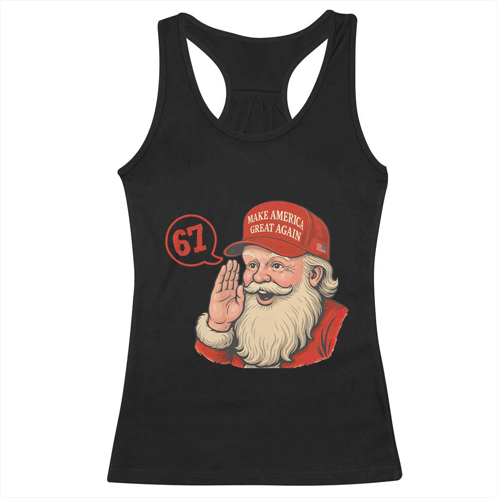 67 Six Seven Christmas Racerback Tank Top Santa MAGA Hat Xmas - Wonder Print Shop