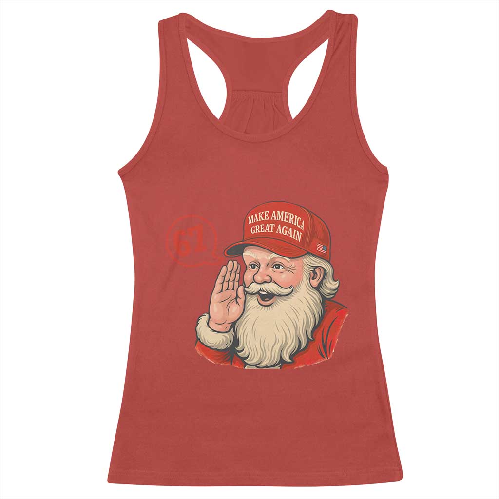 67 Six Seven Christmas Racerback Tank Top Santa MAGA Hat Xmas - Wonder Print Shop