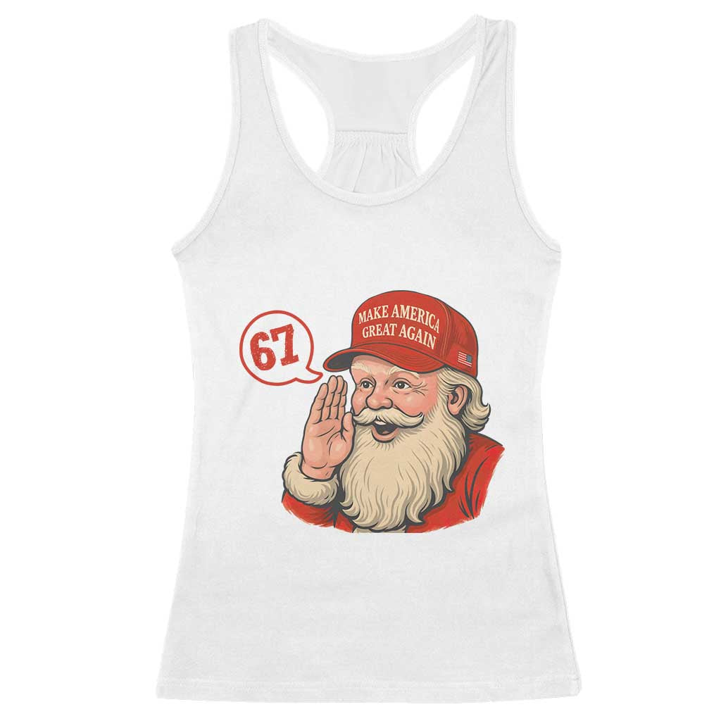 67 Six Seven Christmas Racerback Tank Top Santa MAGA Hat Xmas - Wonder Print Shop