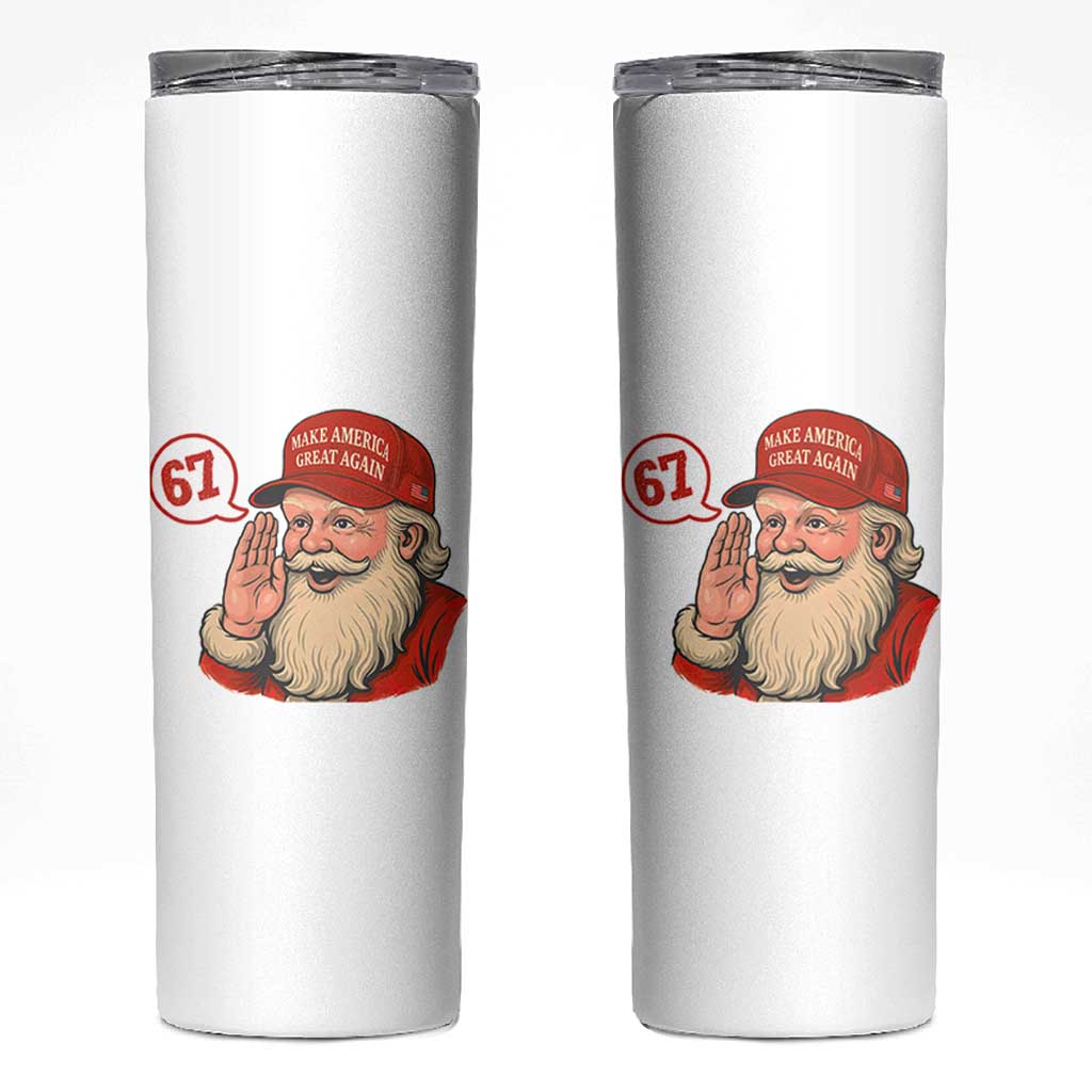 67 Six Seven Christmas Skinny Tumbler Santa MAGA Hat Xmas - Wonder Print Shop
