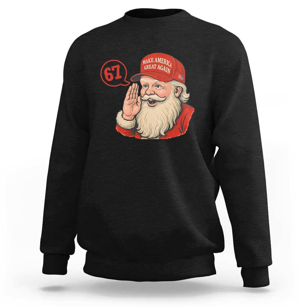 67 Six Seven Christmas Sweatshirt Santa MAGA Hat Xmas - Wonder Print Shop