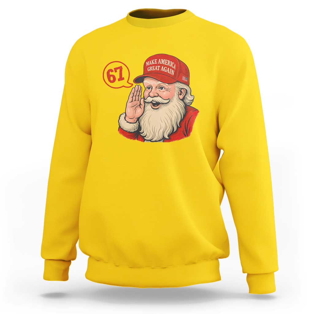 67 Six Seven Christmas Sweatshirt Santa MAGA Hat Xmas - Wonder Print Shop