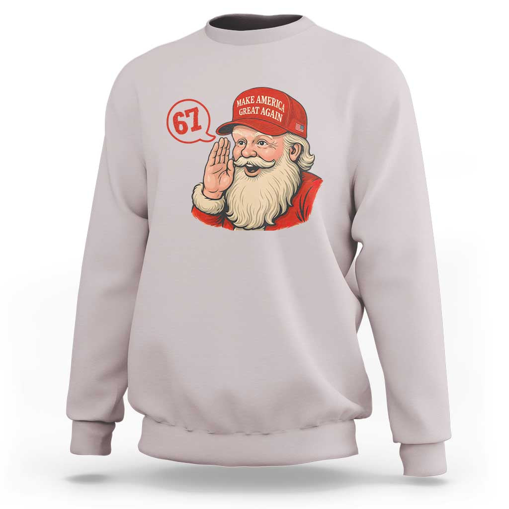 67 Six Seven Christmas Sweatshirt Santa MAGA Hat Xmas - Wonder Print Shop