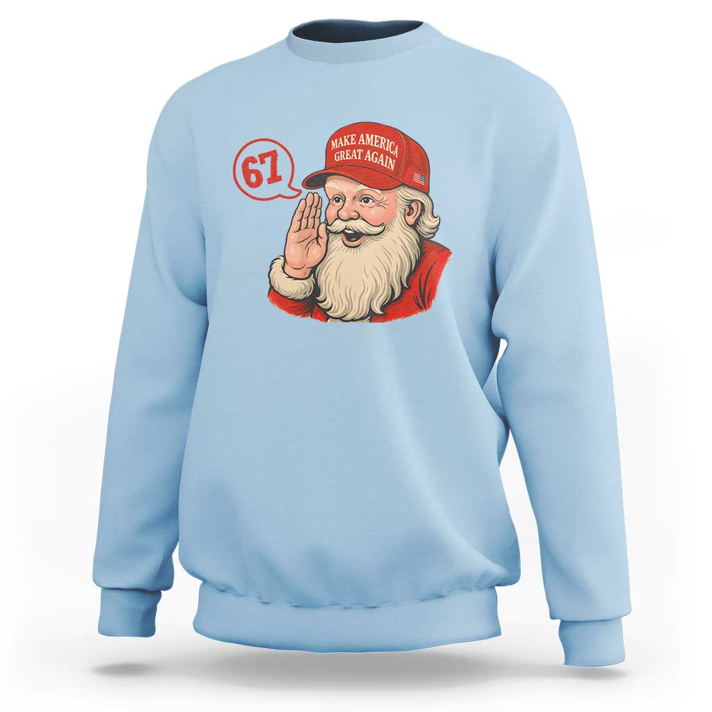 67 Six Seven Christmas Sweatshirt Santa MAGA Hat Xmas - Wonder Print Shop