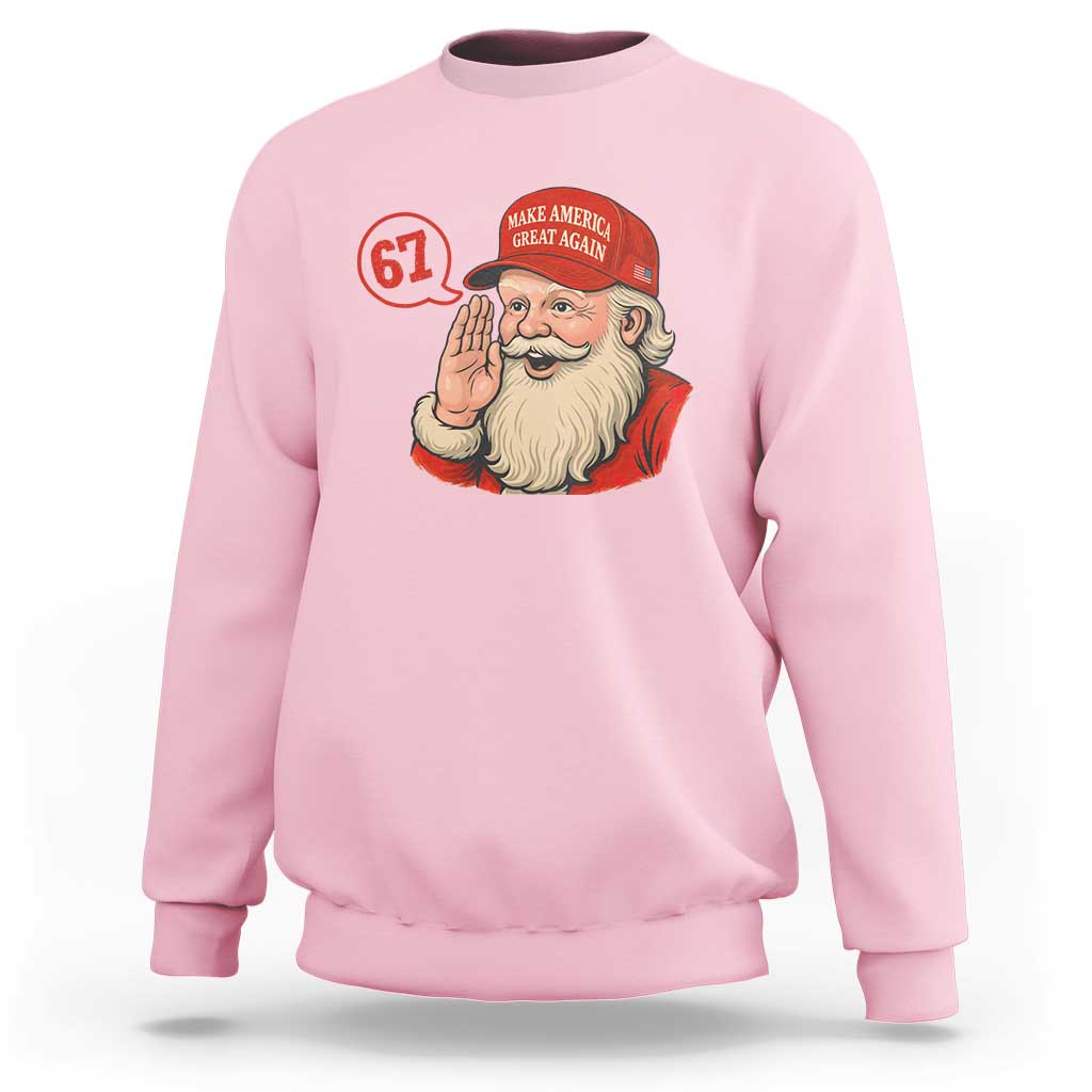 67 Six Seven Christmas Sweatshirt Santa MAGA Hat Xmas - Wonder Print Shop