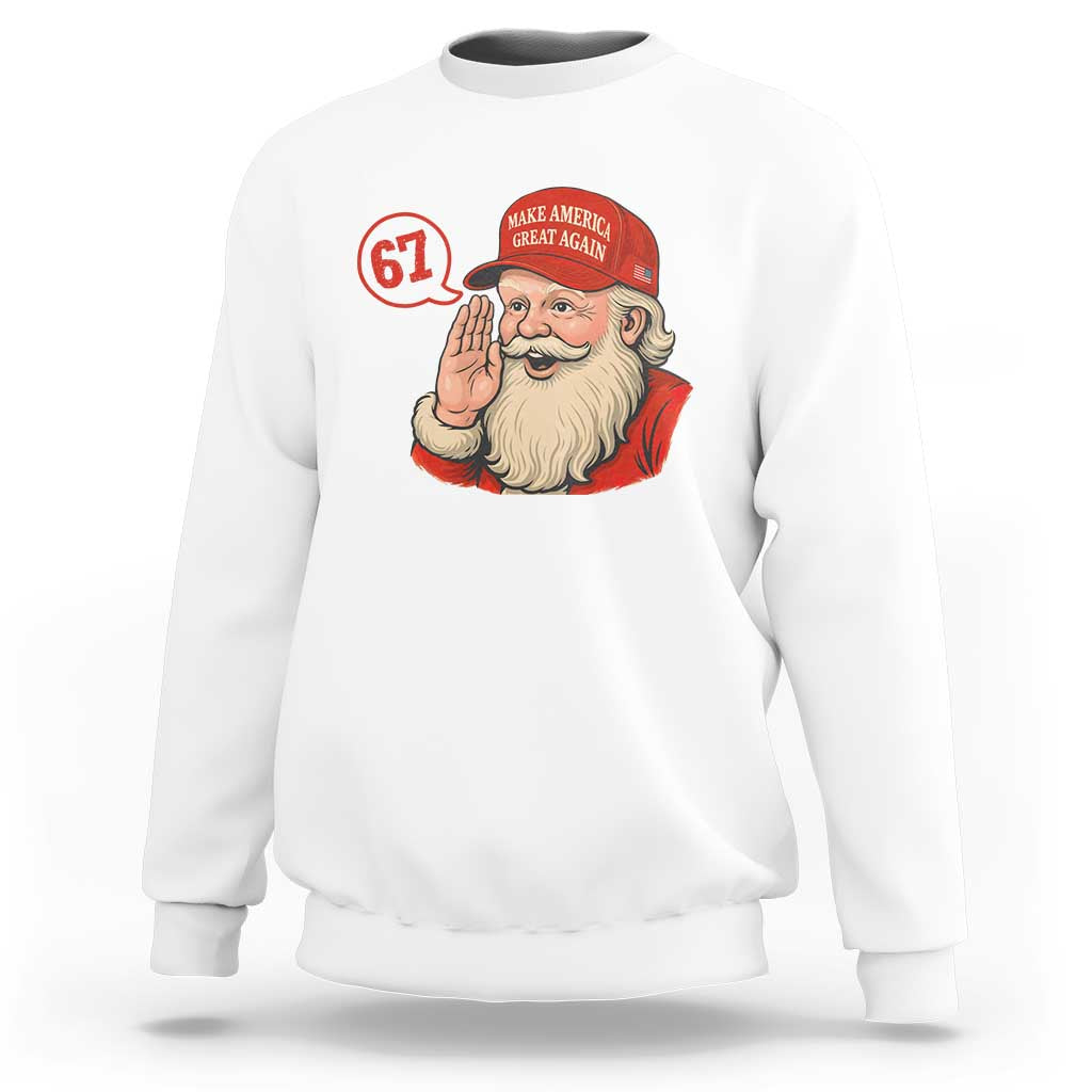 67 Six Seven Christmas Sweatshirt Santa MAGA Hat Xmas - Wonder Print Shop