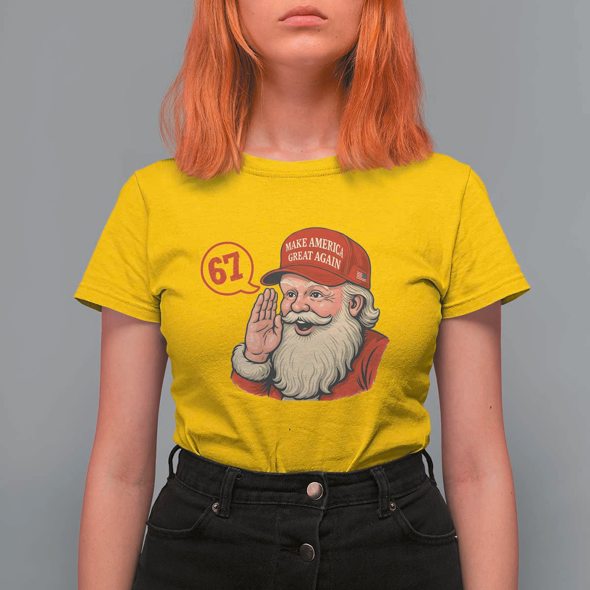 67 Six Seven Christmas T Shirt For Women Santa MAGA Hat Xmas - Wonder Print Shop