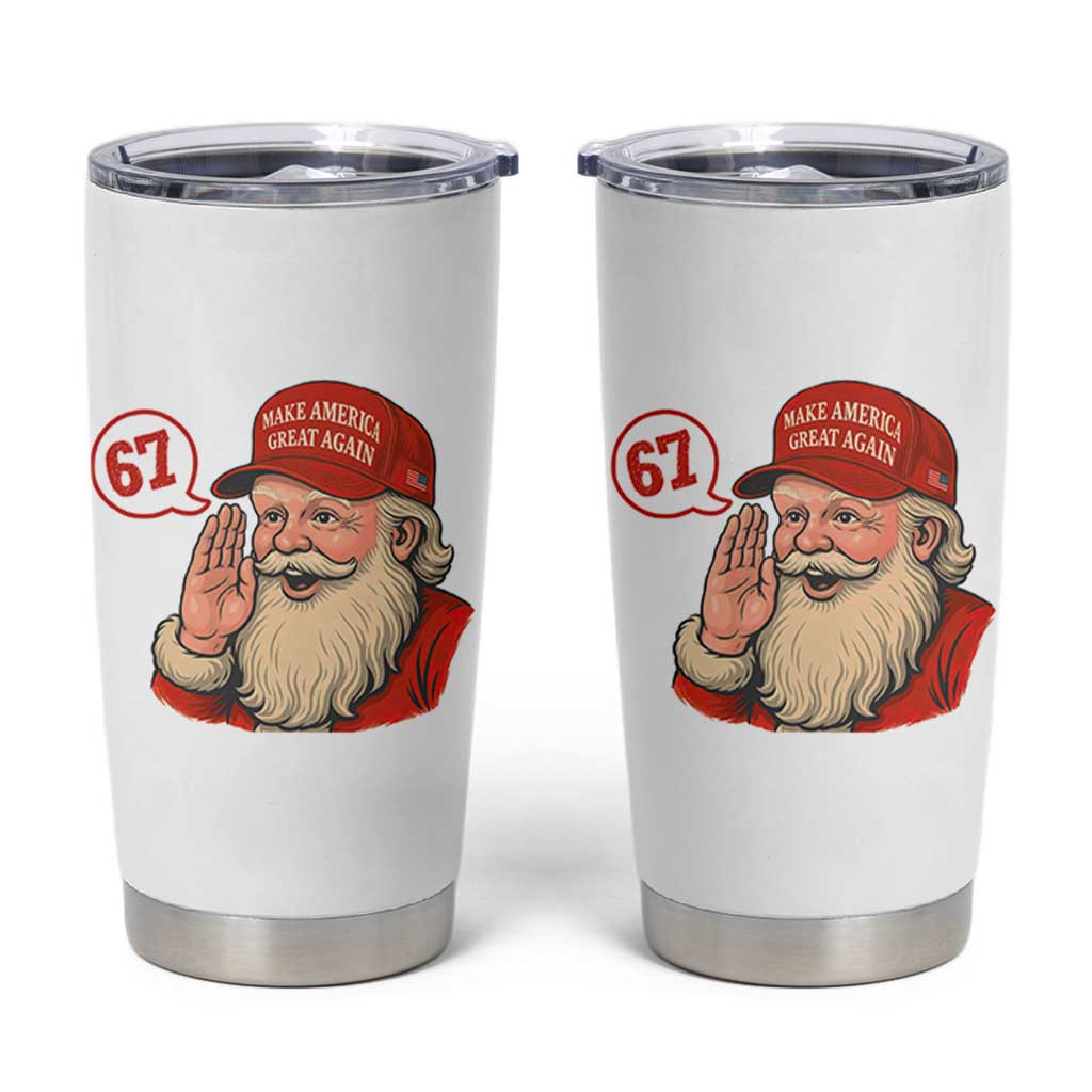 67 Six Seven Christmas Tumbler Cup Santa MAGA Hat Xmas - Wonder Print Shop