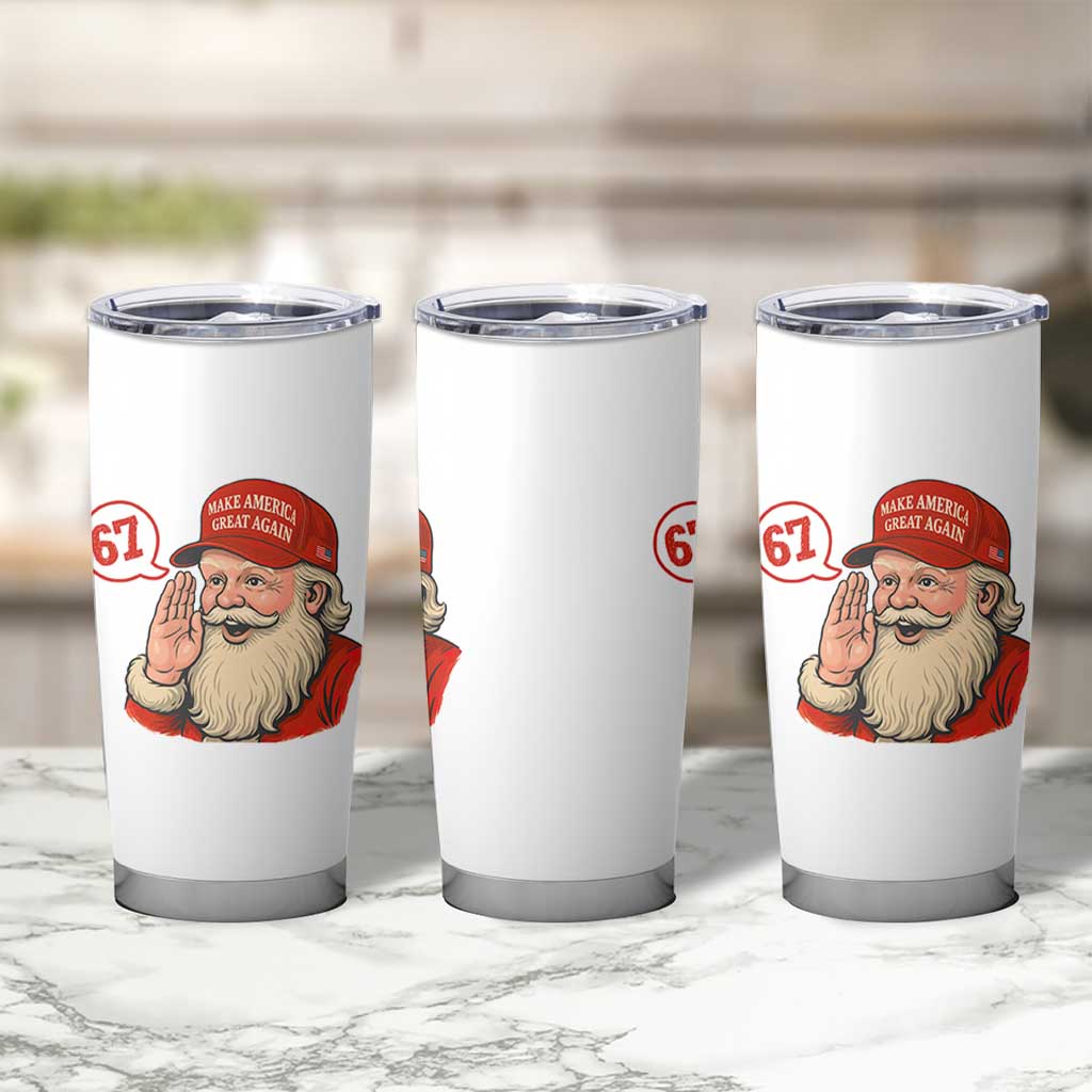 67 Six Seven Christmas Tumbler Cup Santa MAGA Hat Xmas - Wonder Print Shop