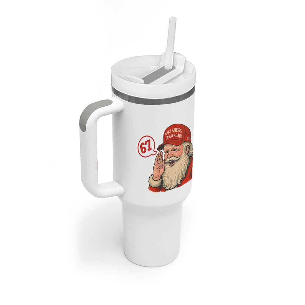 67 Six Seven Christmas Tumbler With Handle Santa MAGA Hat Xmas - Wonder Print Shop