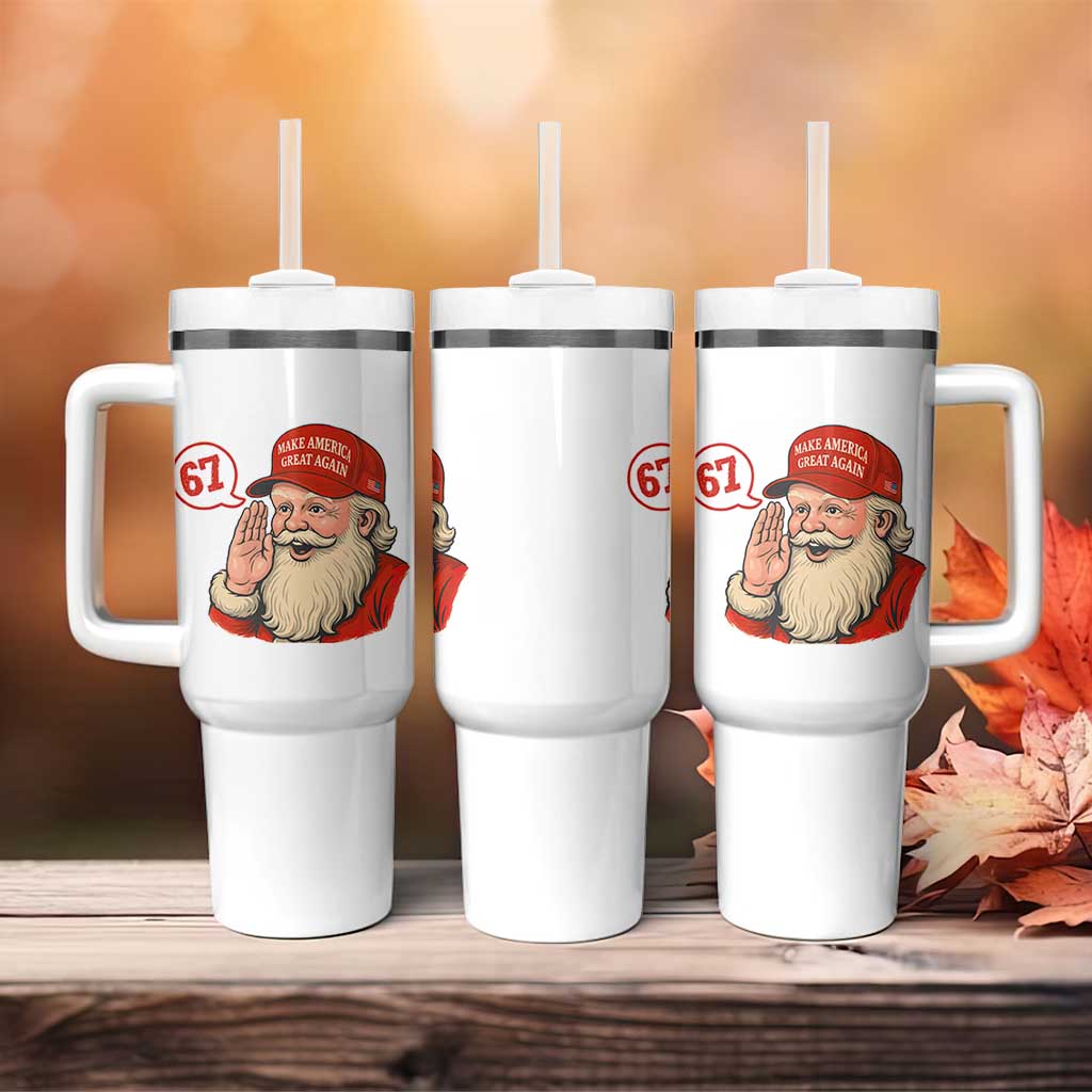 67 Six Seven Christmas Tumbler With Handle Santa MAGA Hat Xmas - Wonder Print Shop