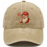 67 Six Seven Christmas Washed Cotton Baseball Cap Santa MAGA Hat Xmas