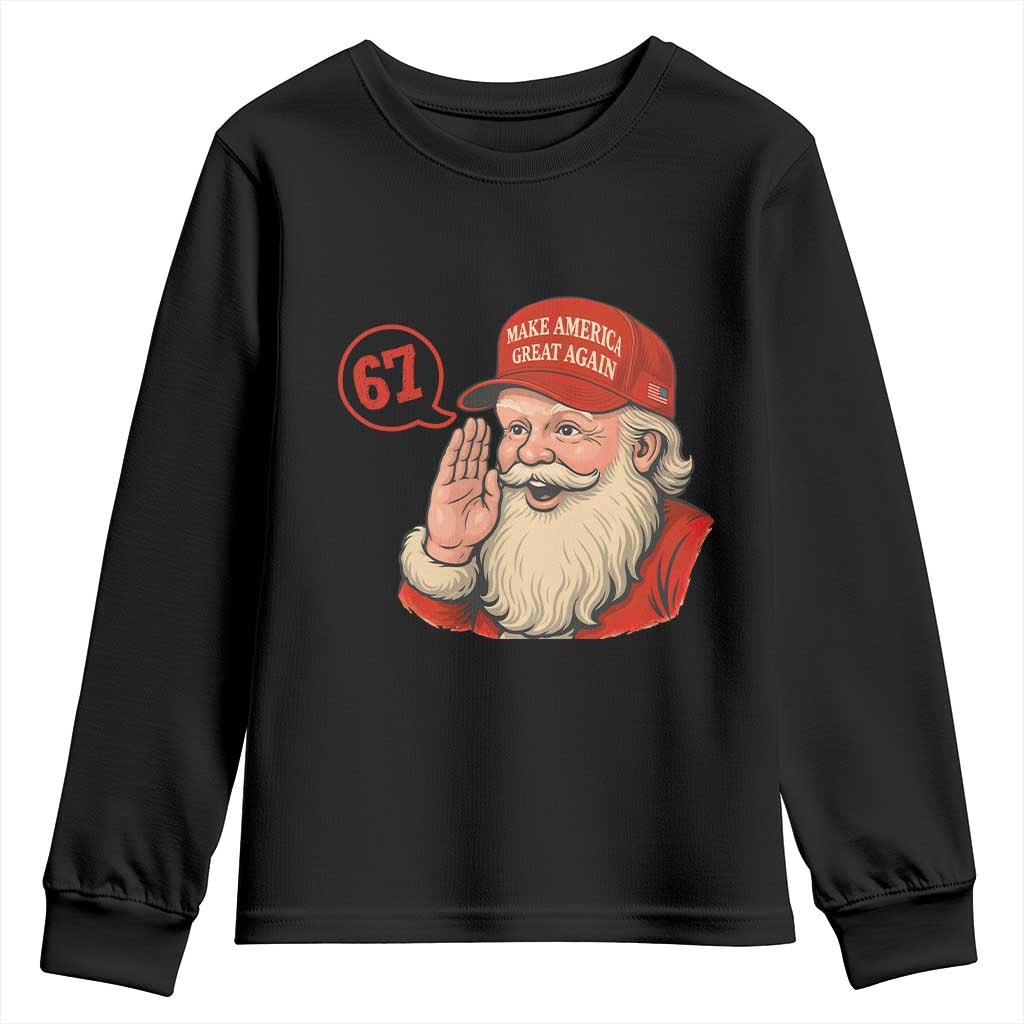 67 Six Seven Christmas Youth Sweatshirt Santa MAGA Hat Xmas - Wonder Print Shop
