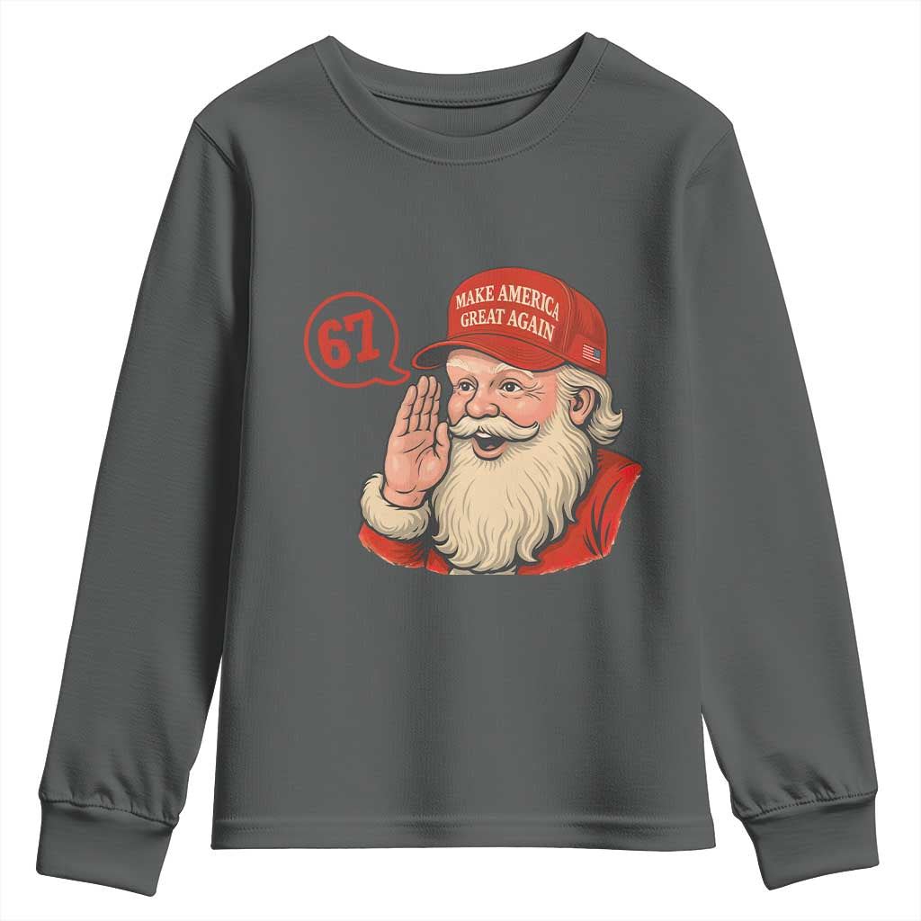 67 Six Seven Christmas Youth Sweatshirt Santa MAGA Hat Xmas - Wonder Print Shop