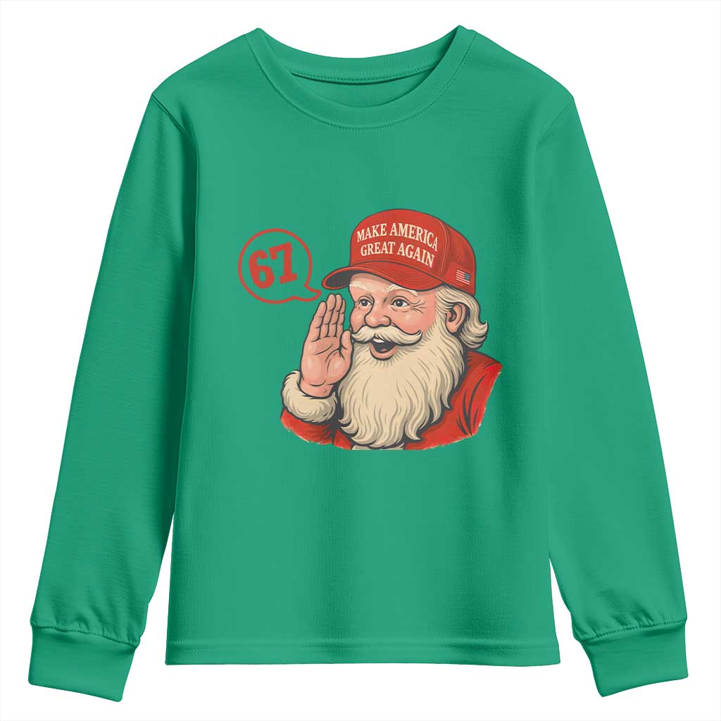 67 Six Seven Christmas Youth Sweatshirt Santa MAGA Hat Xmas - Wonder Print Shop