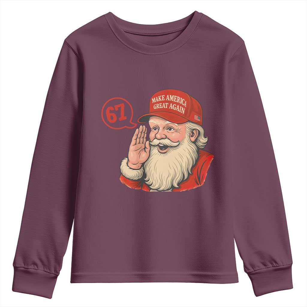 67 Six Seven Christmas Youth Sweatshirt Santa MAGA Hat Xmas - Wonder Print Shop