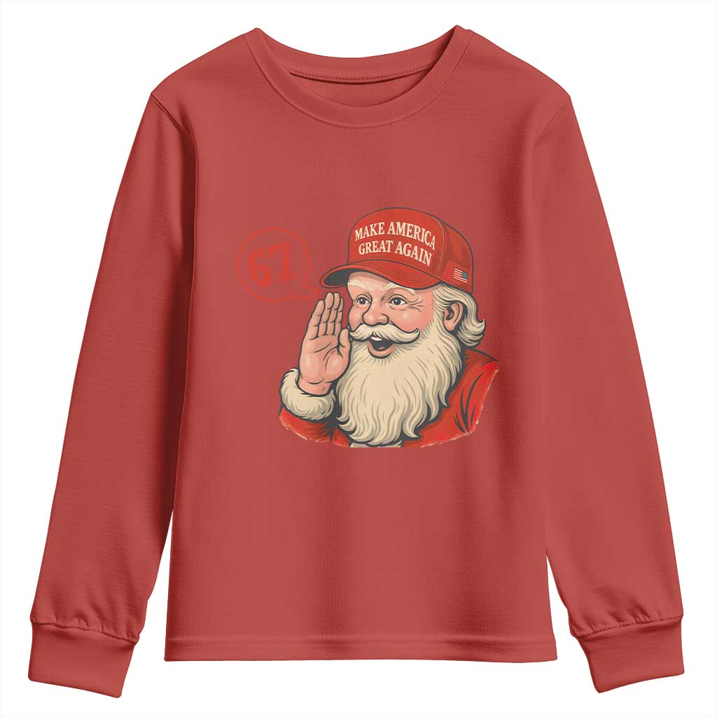67 Six Seven Christmas Youth Sweatshirt Santa MAGA Hat Xmas - Wonder Print Shop