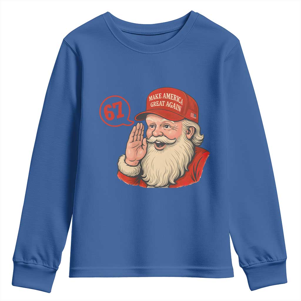 67 Six Seven Christmas Youth Sweatshirt Santa MAGA Hat Xmas - Wonder Print Shop