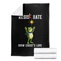 Resist Frog Throw Blanket Christian HIV Awareness Red Ribbon - Wonder Print Shop
