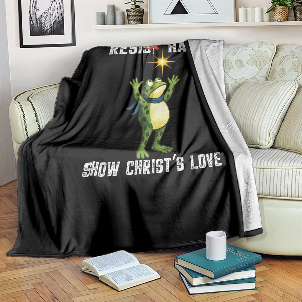 Resist Frog Throw Blanket Christian HIV Awareness Red Ribbon - Wonder Print Shop