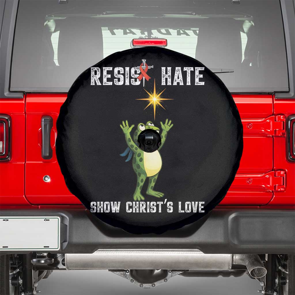 Resist Frog Spare Tire Cover Christian HIV Awareness Red Ribbon - Wonder Print Shop
