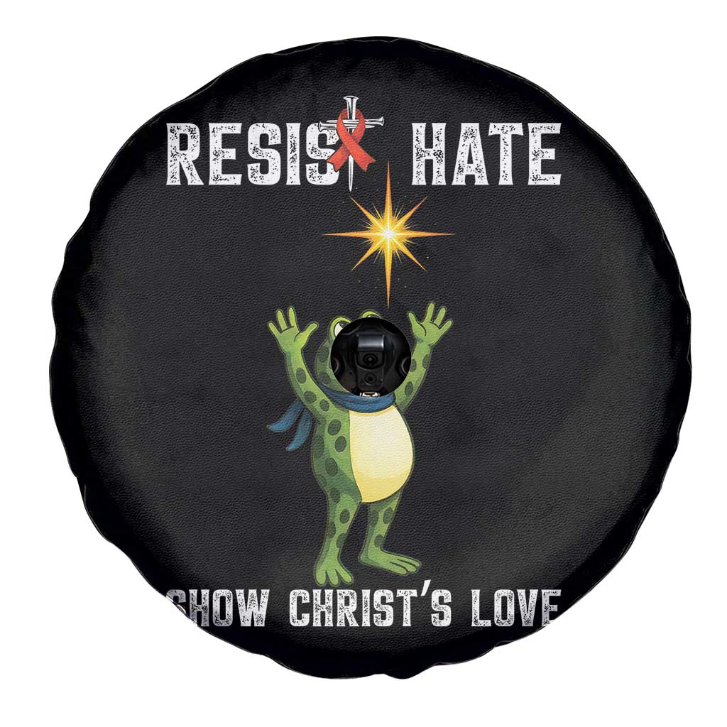 Resist Frog Spare Tire Cover Christian HIV Awareness Red Ribbon - Wonder Print Shop