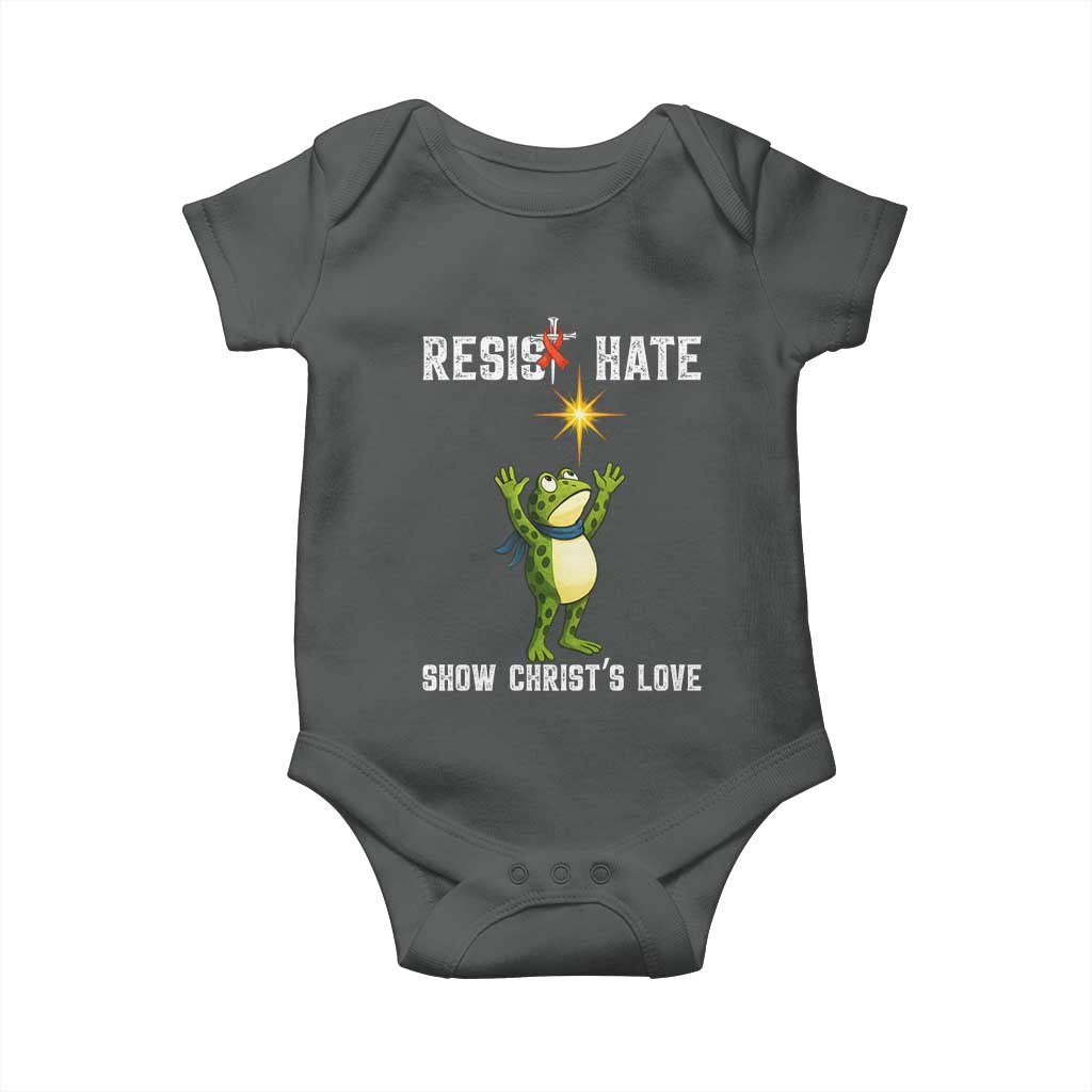 Resist Frog Baby Onesie Christian HIV Awareness Red Ribbon - Wonder Print Shop