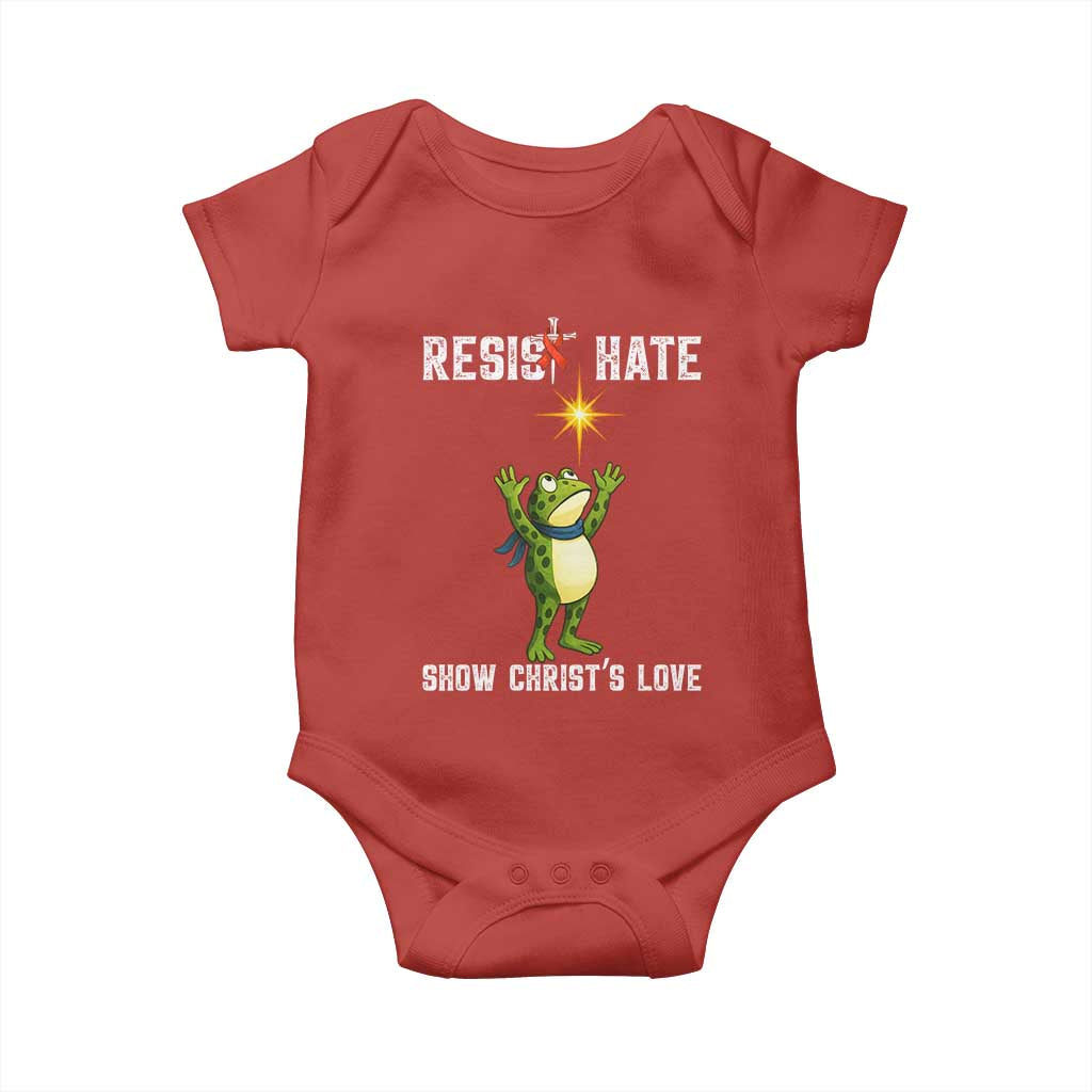 Resist Frog Baby Onesie Christian HIV Awareness Red Ribbon - Wonder Print Shop