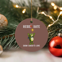 Resist Frog Ceramic Ornament Christian HIV Awareness Red Ribbon - Wonder Print Shop