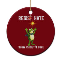Resist Frog Ceramic Ornament Christian HIV Awareness Red Ribbon - Wonder Print Shop