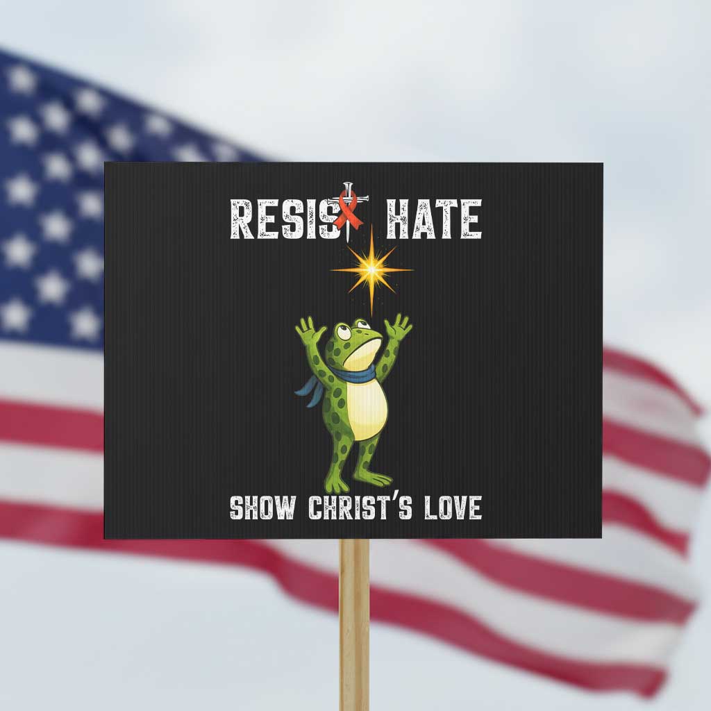 Resist Frog Protest Sign Christian HIV Awareness Red Ribbon - Wonder Print Shop