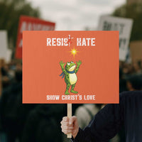 Resist Frog Protest Sign Christian HIV Awareness Red Ribbon - Wonder Print Shop