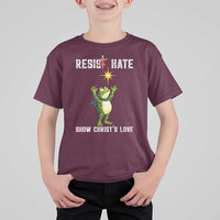 Resist Frog T Shirt For Kid Christian HIV Awareness Red Ribbon - Wonder Print Shop