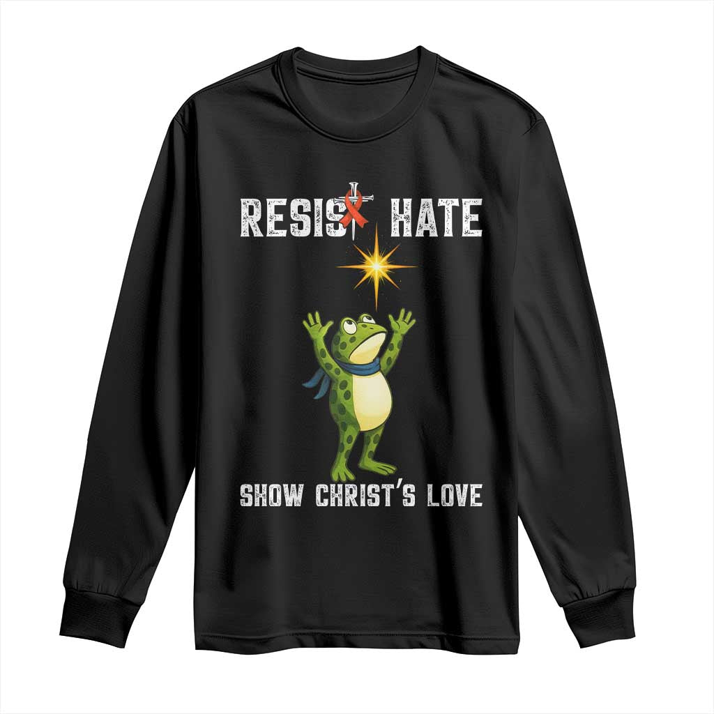 Resist Frog Long Sleeve Shirt Christian HIV Awareness Red Ribbon - Wonder Print Shop
