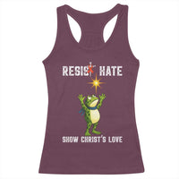 Resist Frog Racerback Tank Top Christian HIV Awareness Red Ribbon - Wonder Print Shop