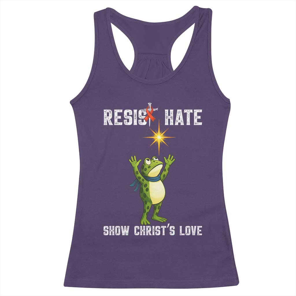 Resist Frog Racerback Tank Top Christian HIV Awareness Red Ribbon - Wonder Print Shop