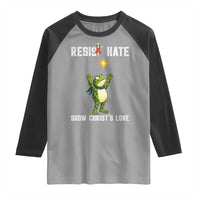 Resist Frog Raglan Shirt Christian HIV Awareness Red Ribbon - Wonder Print Shop