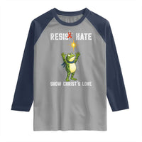 Resist Frog Raglan Shirt Christian HIV Awareness Red Ribbon - Wonder Print Shop