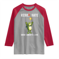 Resist Frog Raglan Shirt Christian HIV Awareness Red Ribbon - Wonder Print Shop