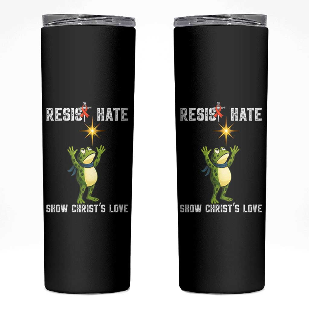 Resist Frog Skinny Tumbler Christian HIV Awareness Red Ribbon - Wonder Print Shop