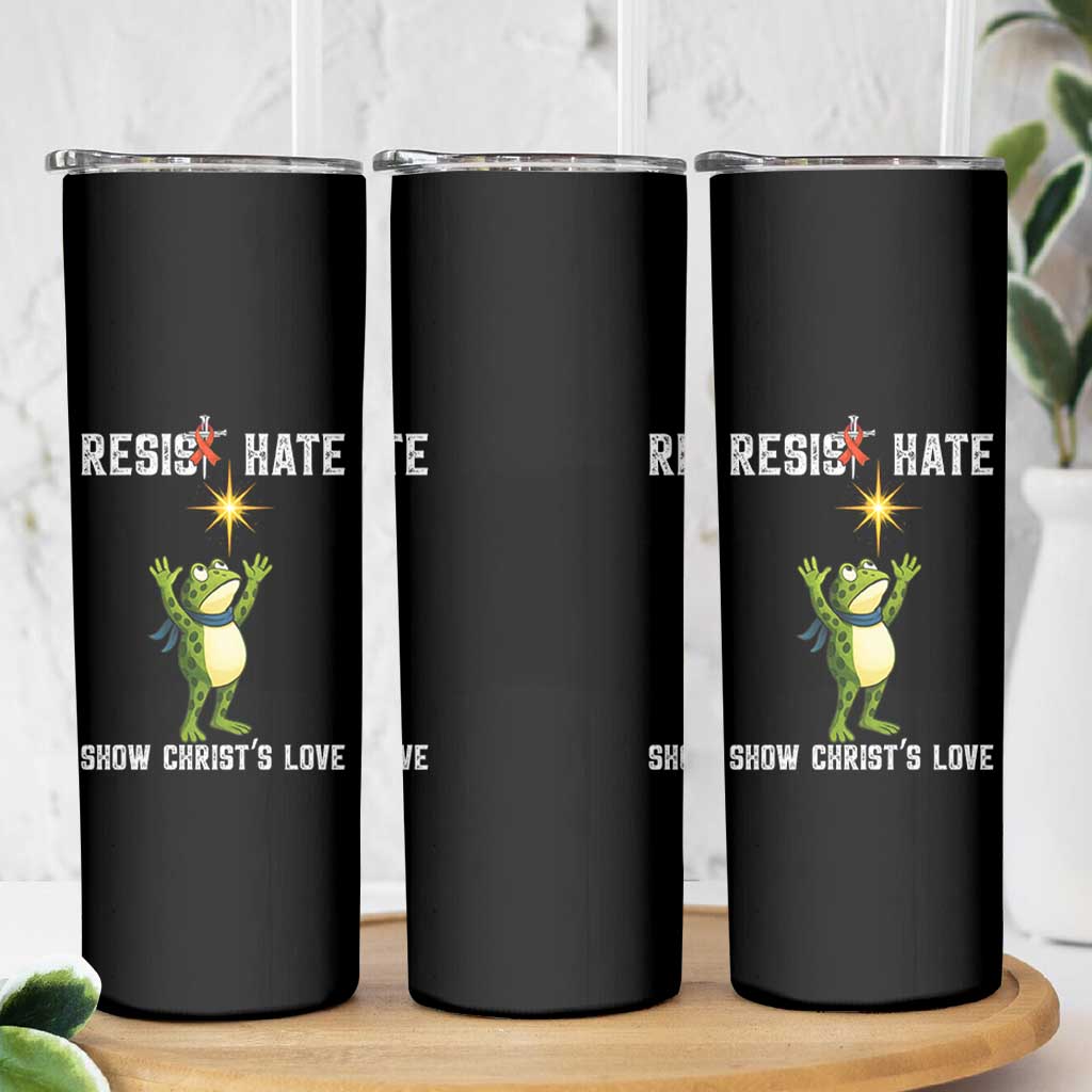 Resist Frog Skinny Tumbler Christian HIV Awareness Red Ribbon - Wonder Print Shop