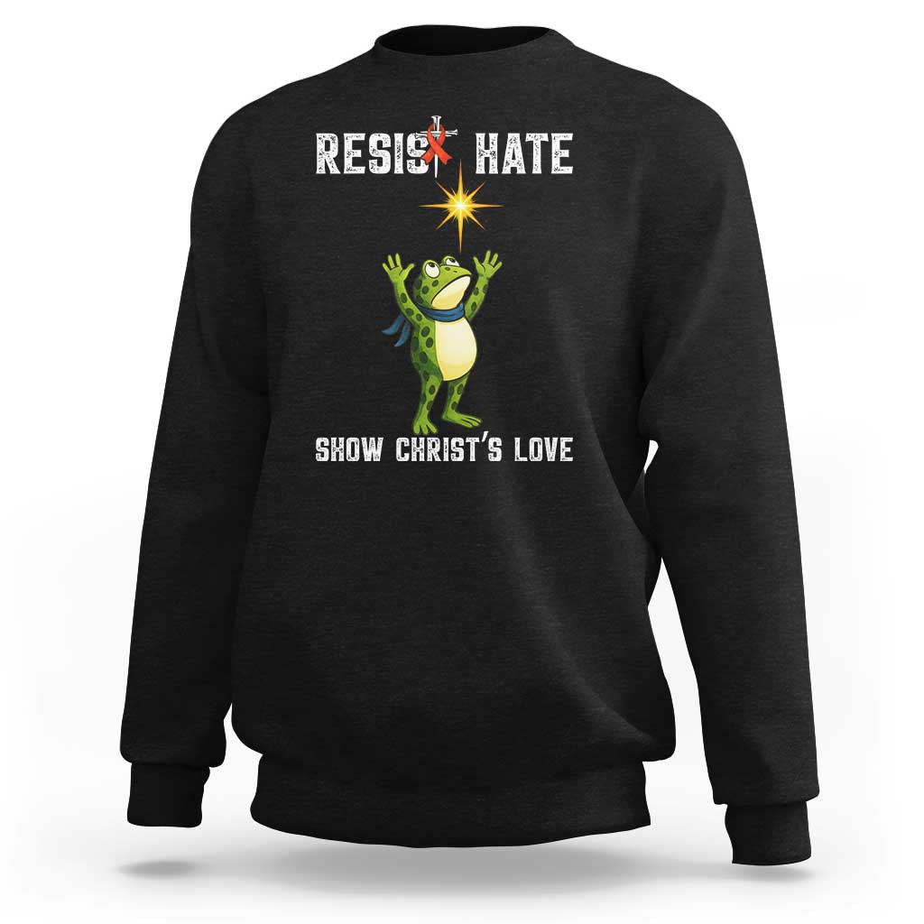 Resist Frog Sweatshirt Christian HIV Awareness Red Ribbon - Wonder Print Shop