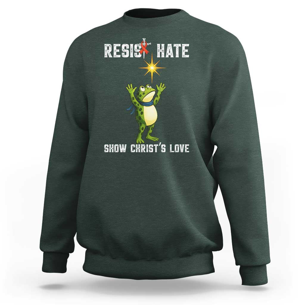 Resist Frog Sweatshirt Christian HIV Awareness Red Ribbon - Wonder Print Shop