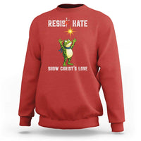 Resist Frog Sweatshirt Christian HIV Awareness Red Ribbon - Wonder Print Shop